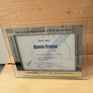 4"X6" Frame. Barnes and Noble. Clear With quote. Glass.